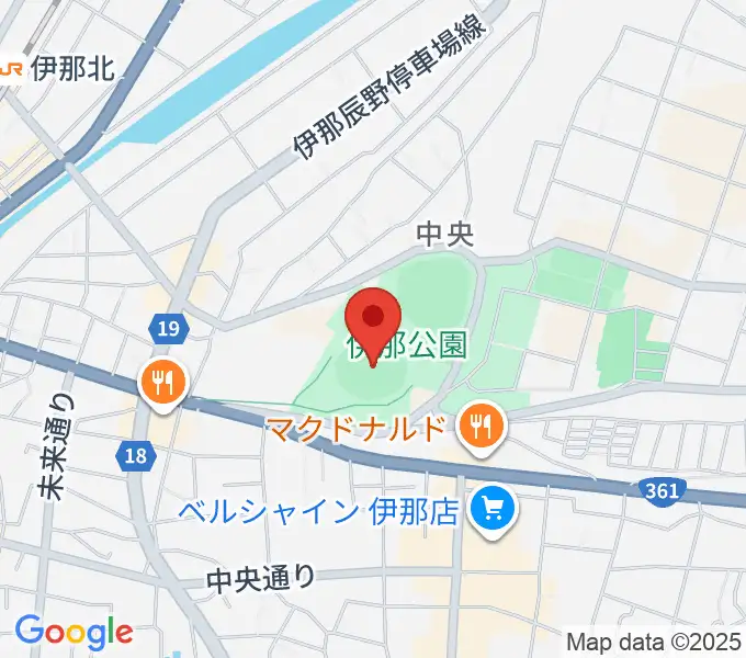 伊那ニッパツ野球場の地図