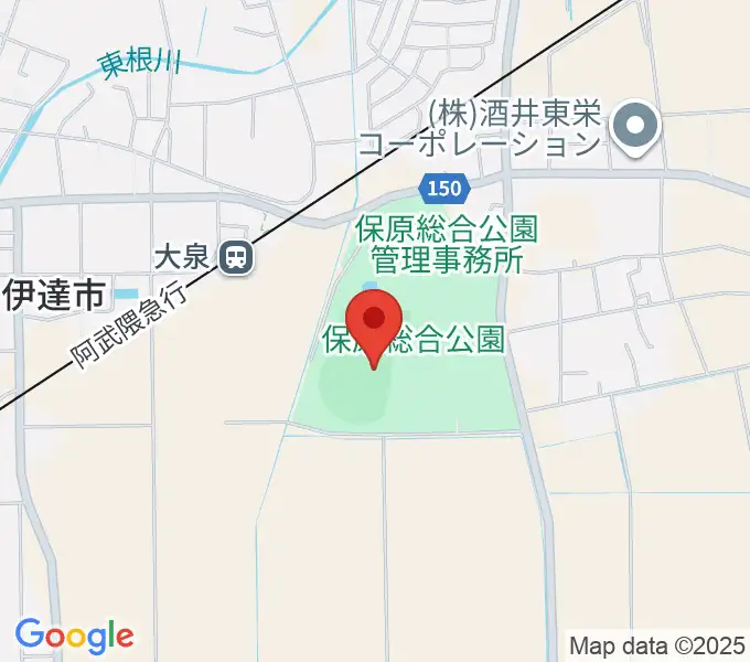 エフコム大泉球場の地図