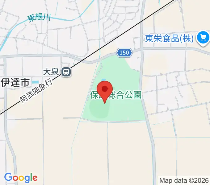 エフコム大泉球場の地図