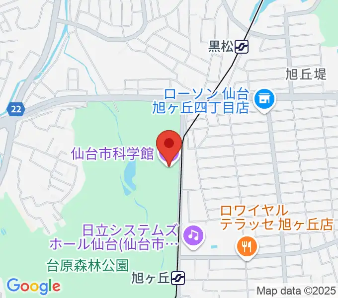 HOKUSHU仙台市科学館の地図