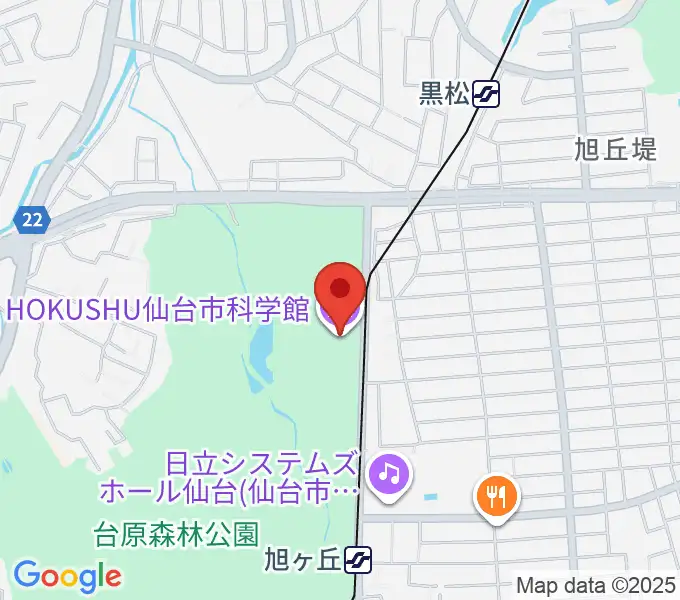 HOKUSHU仙台市科学館の地図