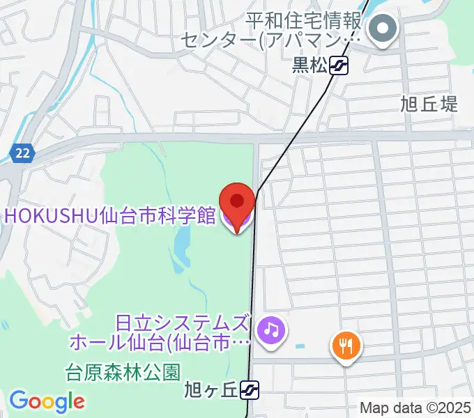 HOKUSHU仙台市科学館の地図