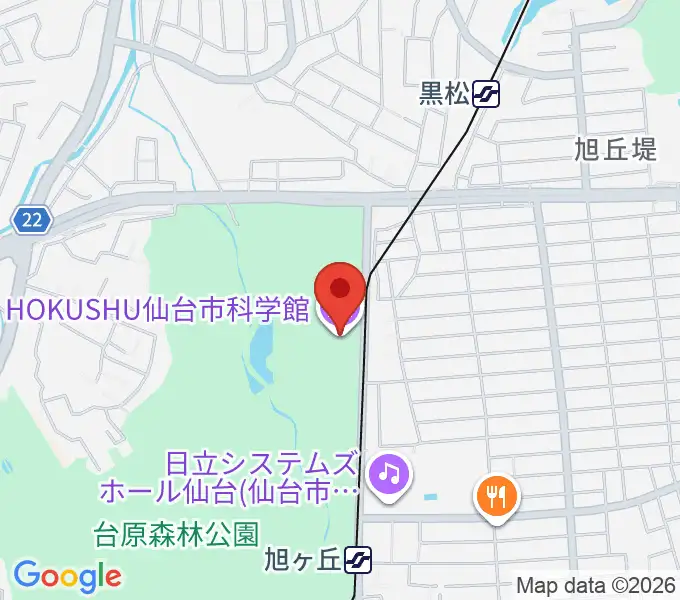 HOKUSHU仙台市科学館の地図
