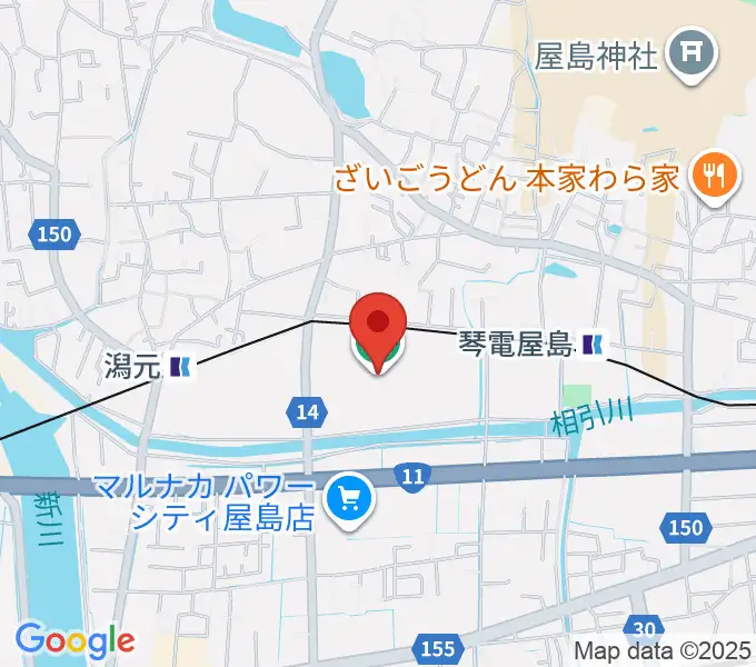 屋島レクザムフィールドの地図