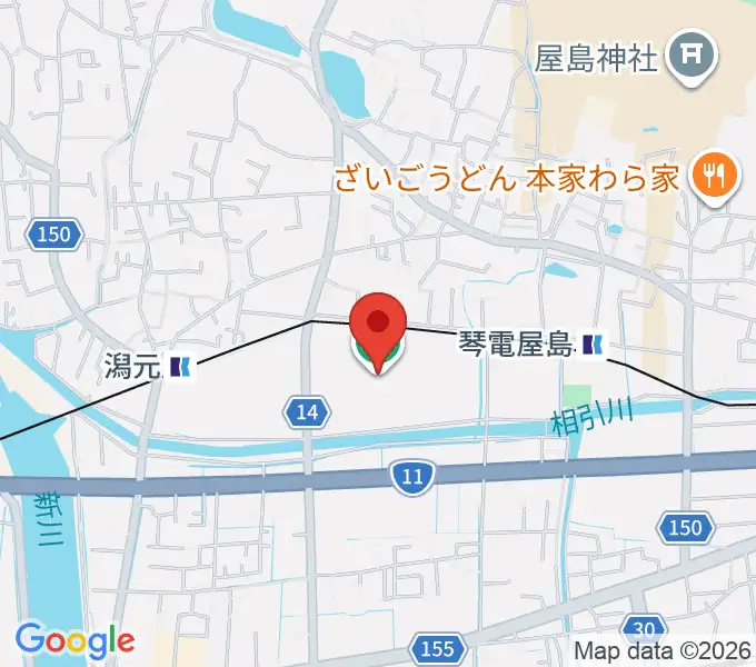 屋島レクザムフィールドの地図