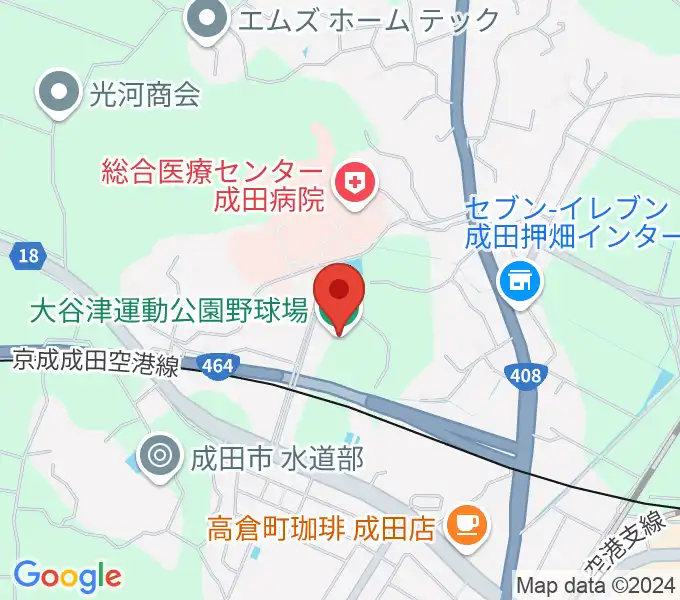 なごみの米屋ぴーちゃんフィールド大谷津 野球場の地図