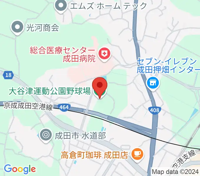 なごみの米屋ぴーちゃんフィールド大谷津 野球場の地図