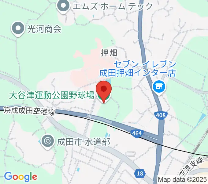 なごみの米屋ぴーちゃんフィールド大谷津 野球場の地図
