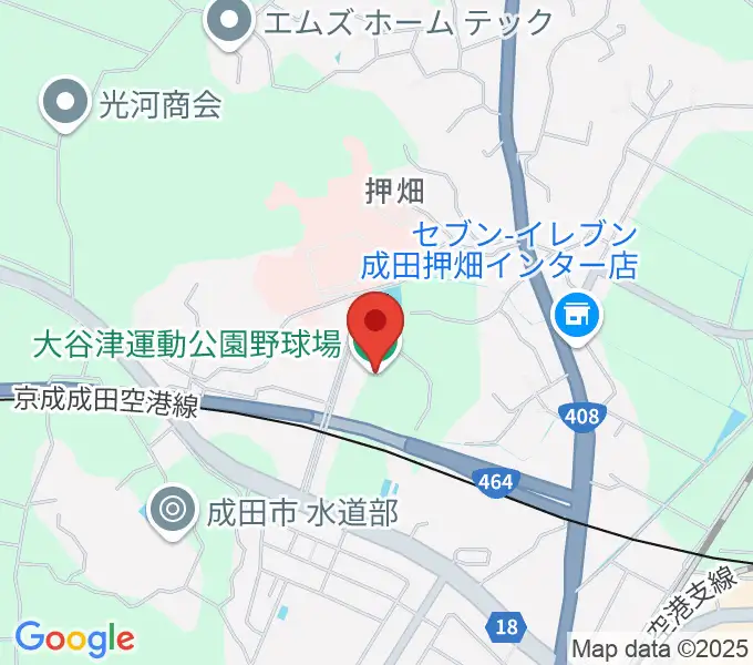 なごみの米屋ぴーちゃんフィールド大谷津 野球場の地図