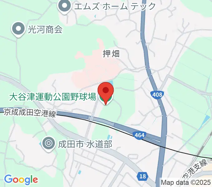 なごみの米屋ぴーちゃんフィールド大谷津 野球場の地図