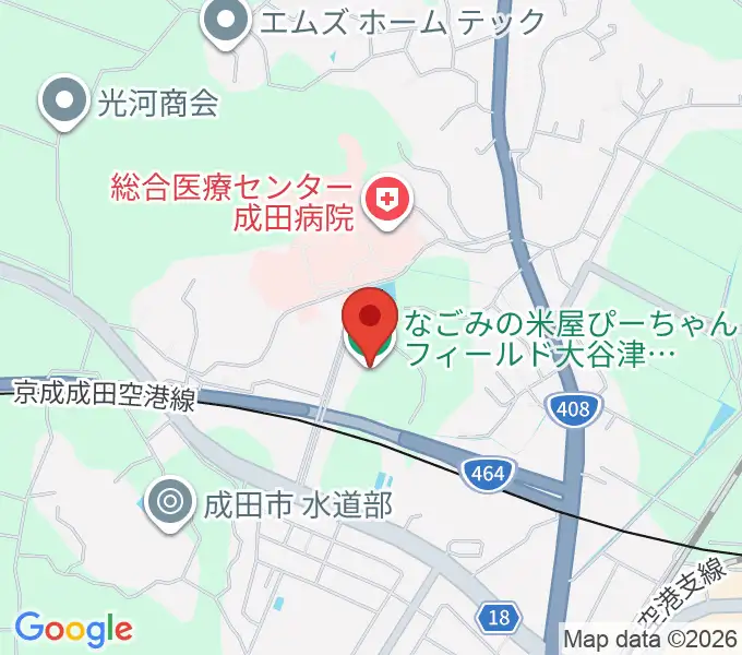 なごみの米屋ぴーちゃんフィールド大谷津 野球場の地図