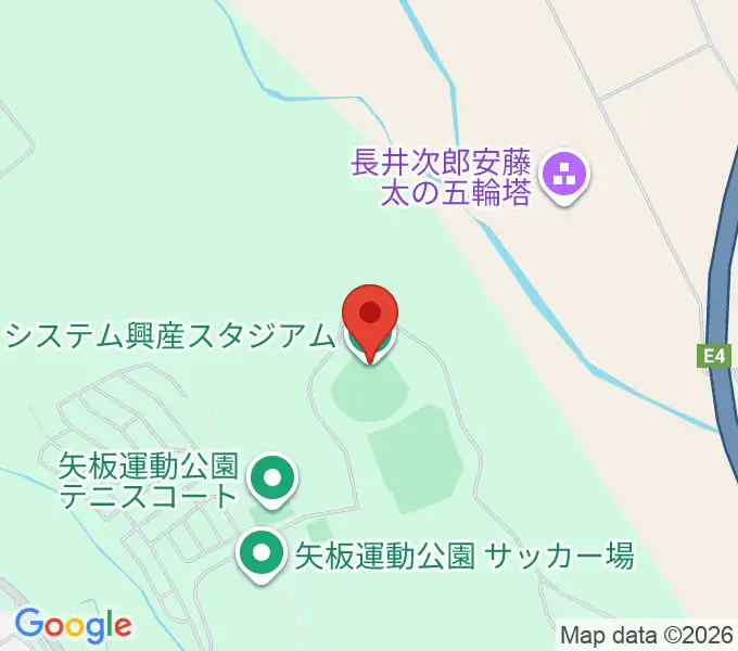 システム興産スタジアムの地図