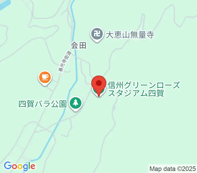 信州グリーンローズスタジアム四賀の地図