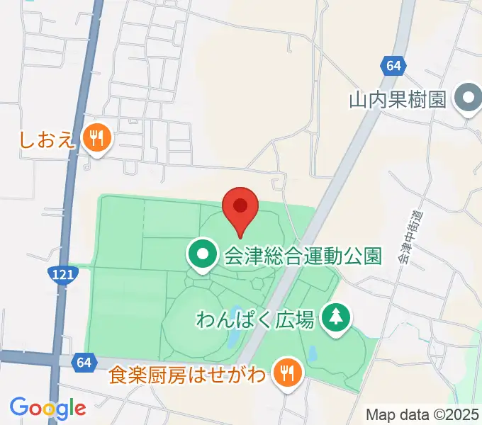 あいづ陸上競技場の地図