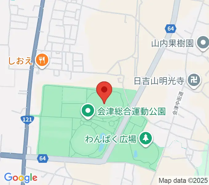 あいづ陸上競技場の地図