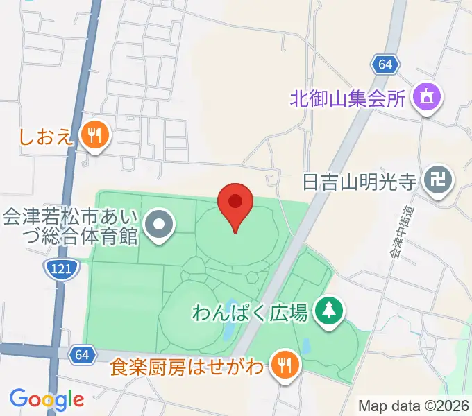 あいづ陸上競技場の地図