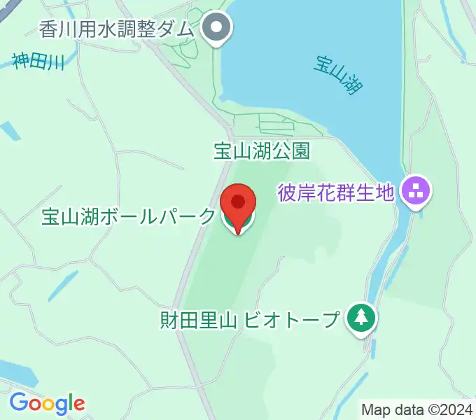 宝山湖OKURAボールパークの地図