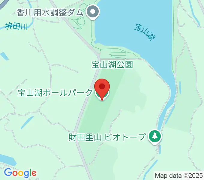 宝山湖OKURAボールパークの地図