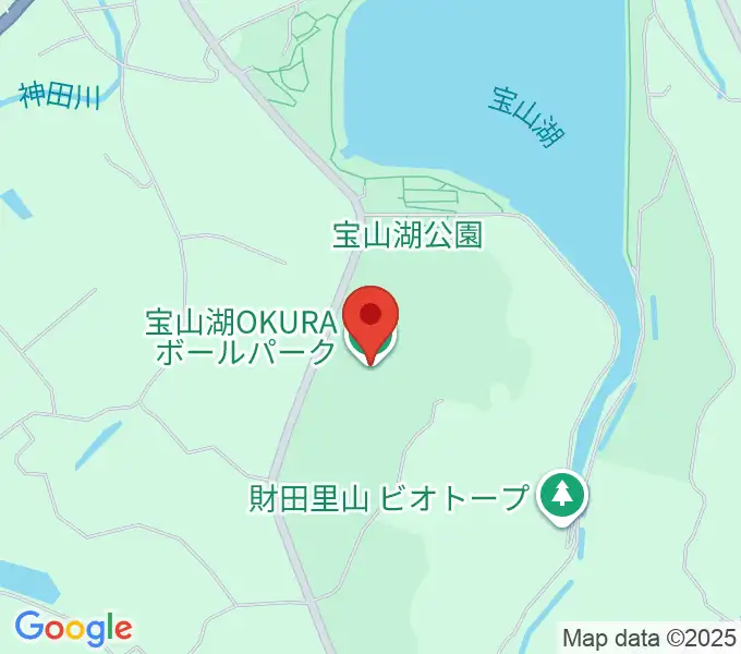 宝山湖OKURAボールパークの地図