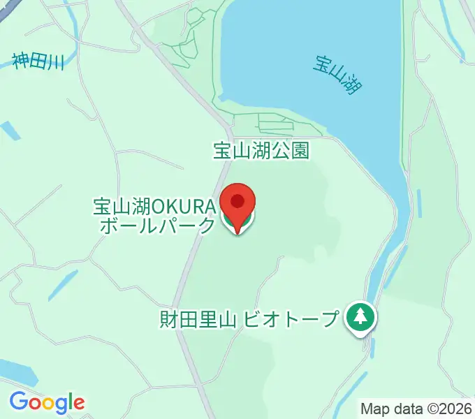 宝山湖OKURAボールパークの地図