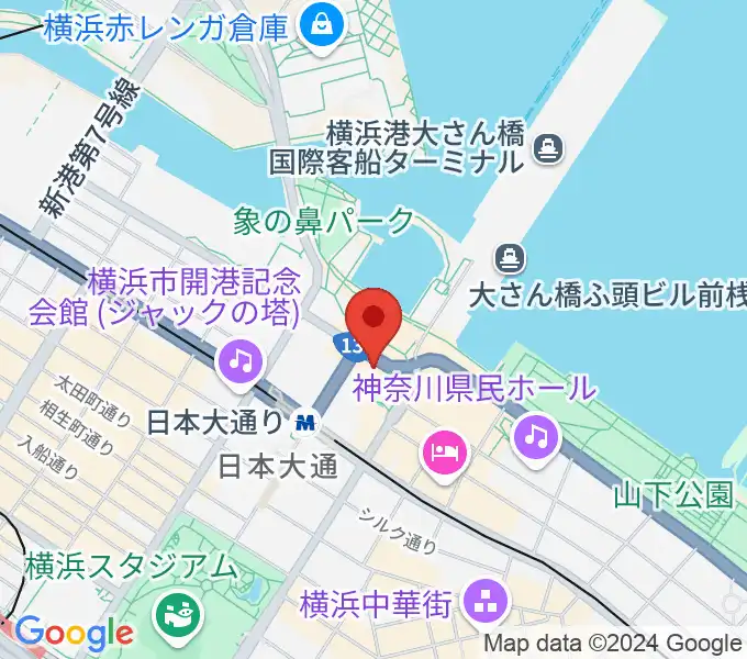 横浜開港資料館の地図