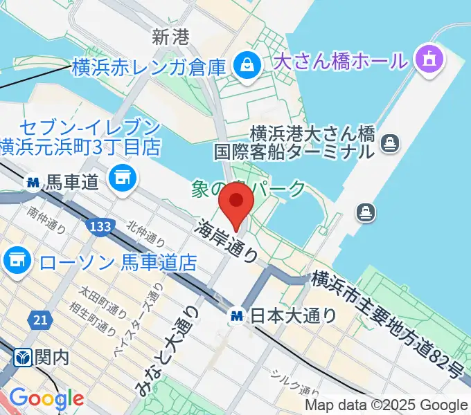 横浜税関資料展示室クイーンのひろばの地図