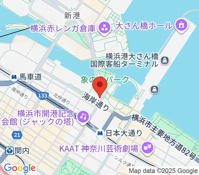 横浜税関資料展示室クイーンのひろばの地図