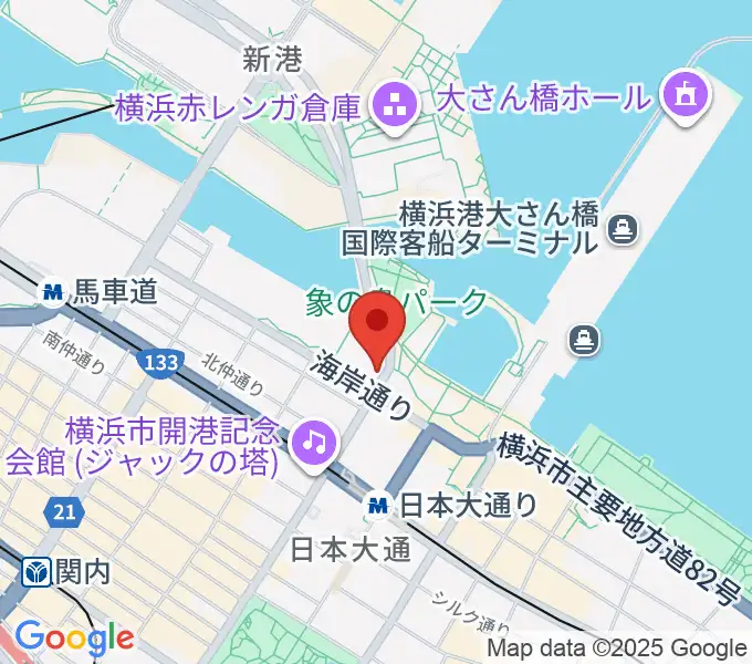 横浜税関資料展示室クイーンのひろばの地図