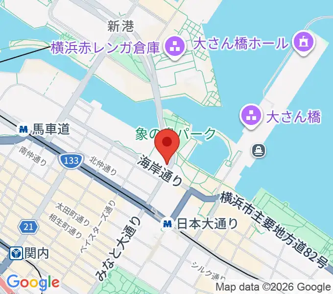 横浜税関資料展示室クイーンのひろばの地図