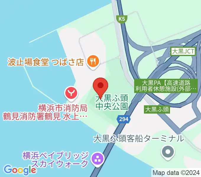 大黒ふ頭中央公園野球場の地図