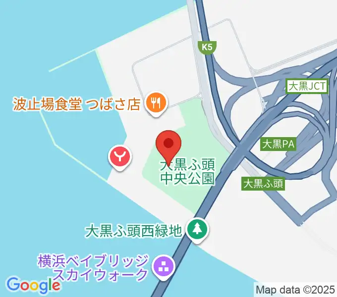 大黒ふ頭中央公園野球場の地図