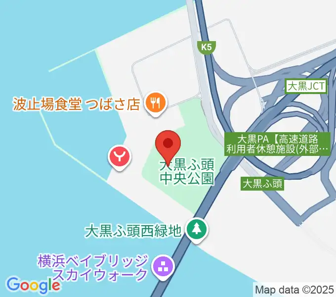 大黒ふ頭中央公園野球場の地図
