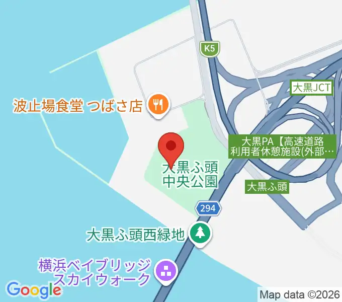 大黒ふ頭中央公園野球場の地図