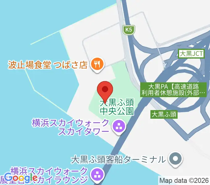 大黒ふ頭中央公園野球場の地図