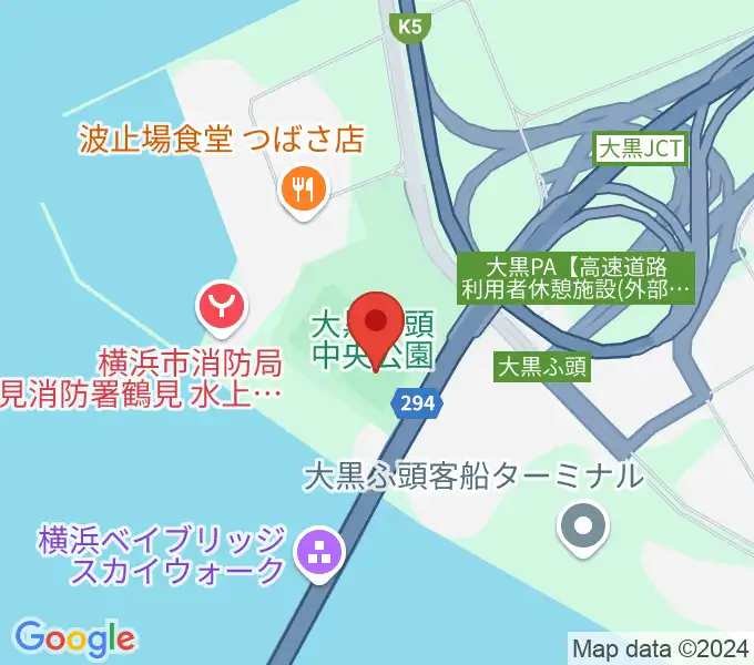 大黒ふ頭中央公園運動広場の地図