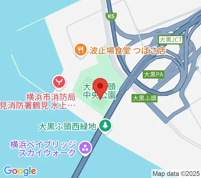 大黒ふ頭中央公園運動広場の地図