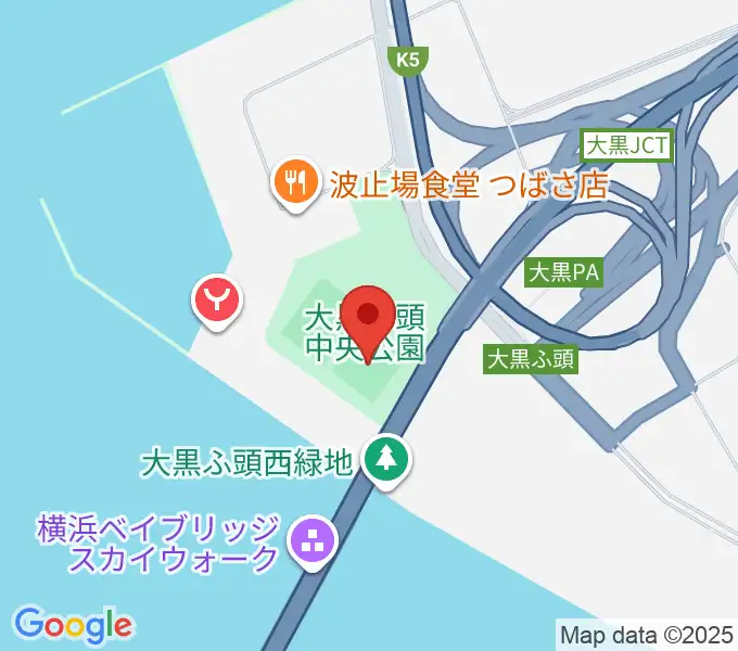 大黒ふ頭中央公園運動広場の地図