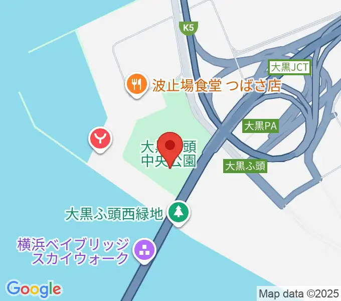大黒ふ頭中央公園運動広場の地図