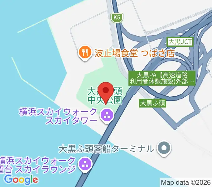 大黒ふ頭中央公園運動広場の地図