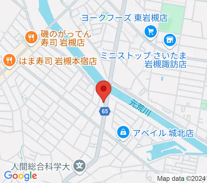 ミネラルウォーターサウンドスタジオの地図