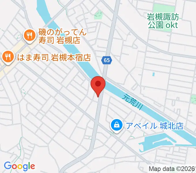 ミネラルウォーターサウンドスタジオの地図