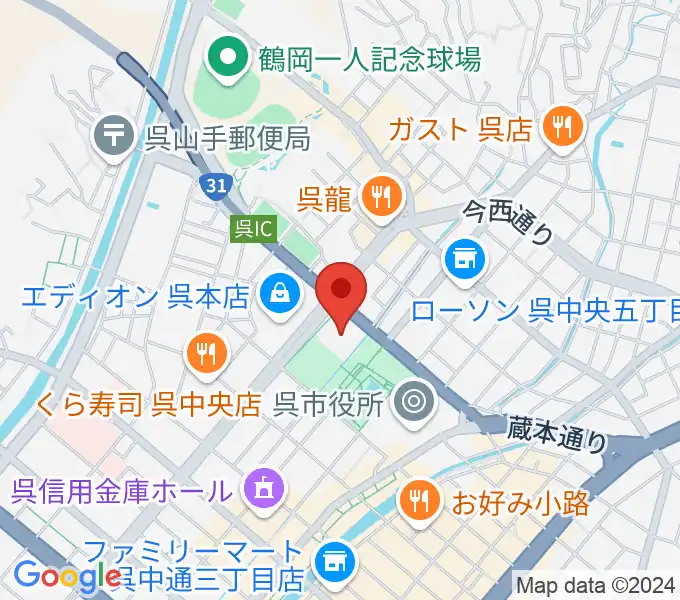 IHIアリーナ呉の地図