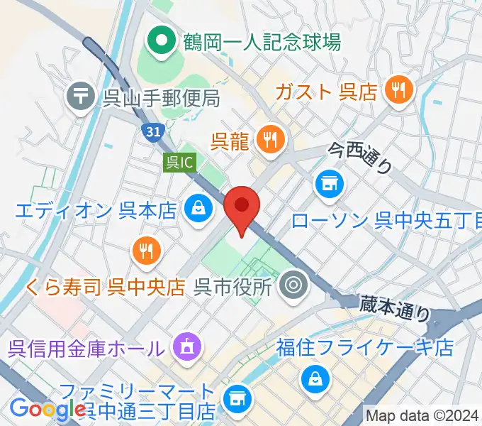 IHIアリーナ呉の地図