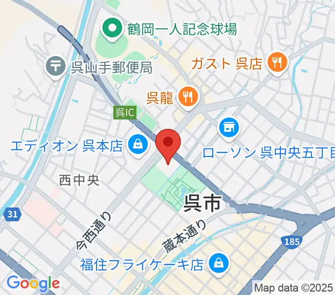 IHIアリーナ呉の地図