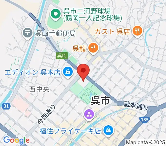IHIアリーナ呉の地図