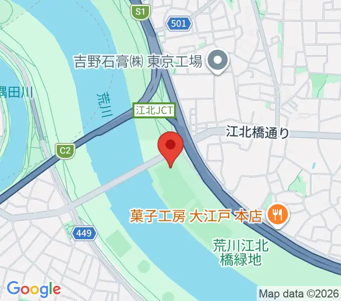 江北橋緑地左岸野球場の地図