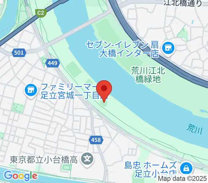 江北橋緑地右岸野球場の地図