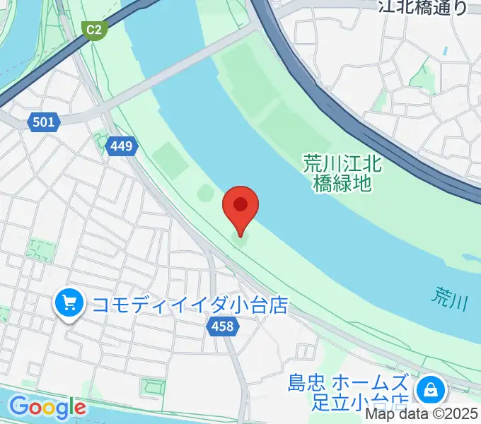 江北橋緑地右岸野球場の地図