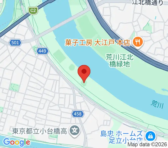 江北橋緑地右岸野球場の地図