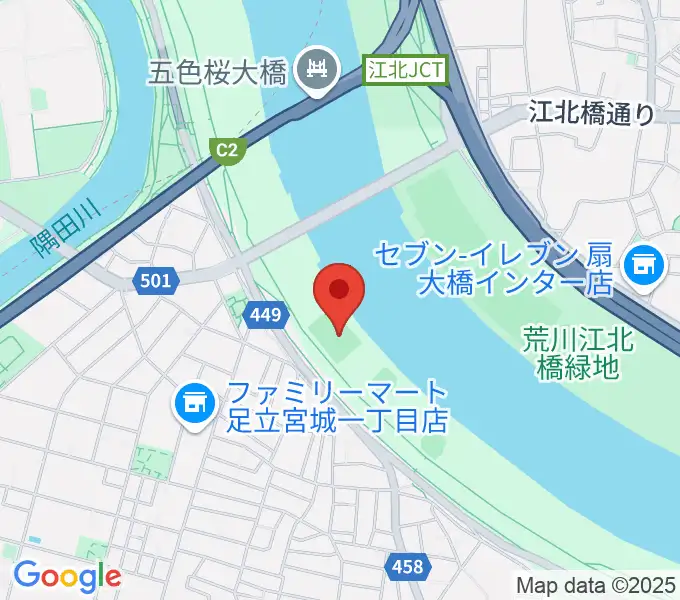 江北橋緑地右岸球技場の地図